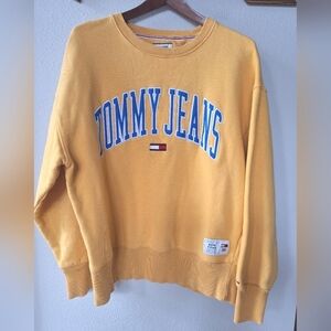 Tommy Jeans Streetwear Yellow Embroidered Sweatshirt Mens Size L